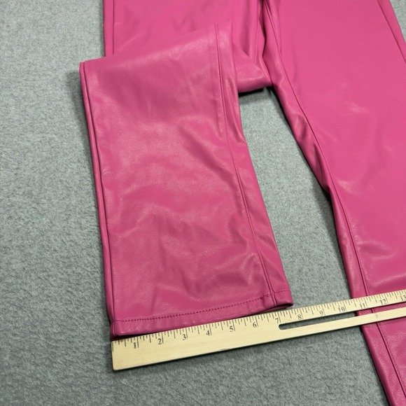 Judy Blue Faux Leather Pants Womens 7/28 (29x30) Pink Straight Leg Highrise - Picture 10 of 10